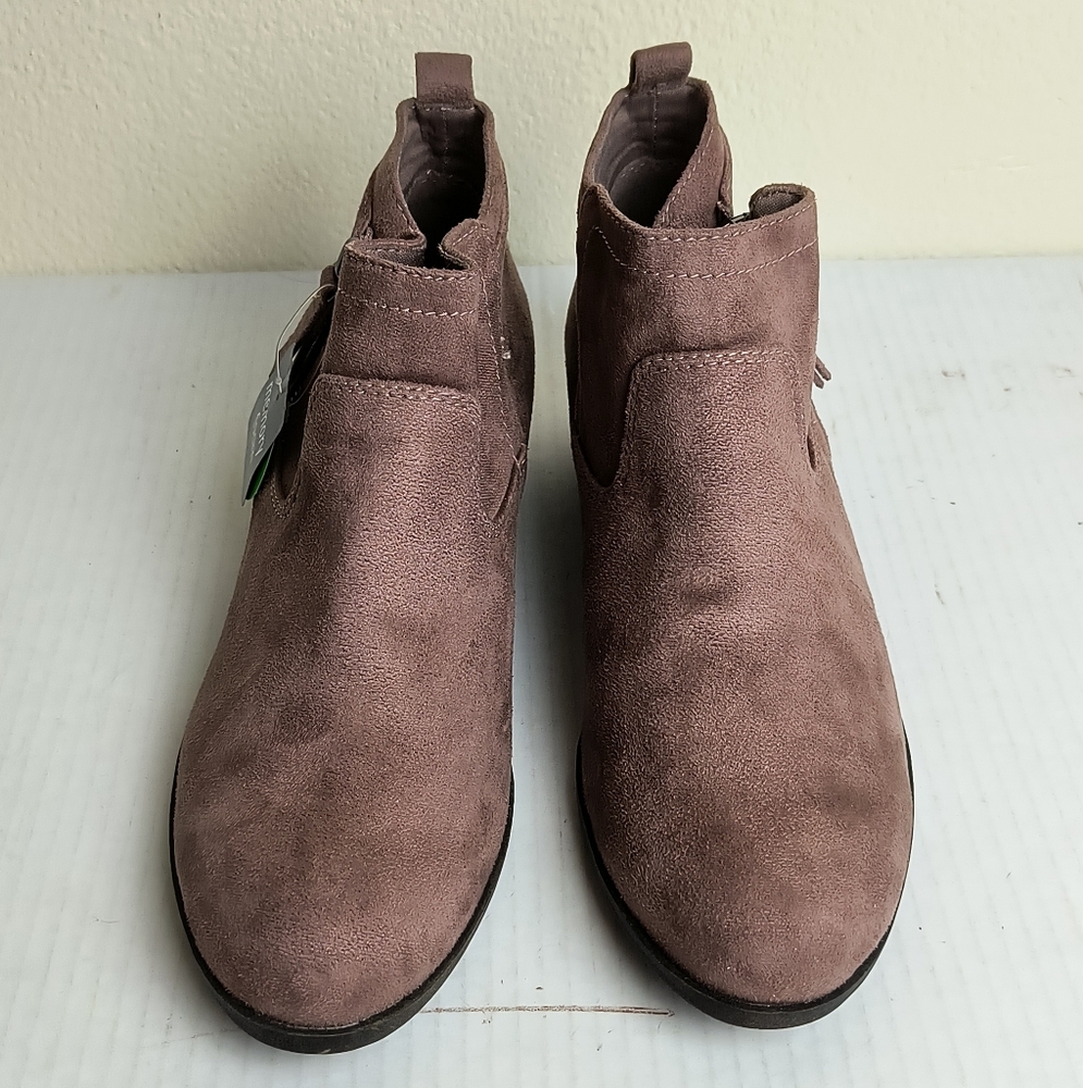 Az Garrity 9.5M Mauve Ankle Booties Side Zip Pull-on - Picture 6 of 11